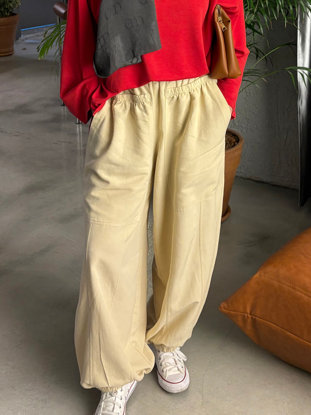 BİCE BEJ BAGGY PANTOLON