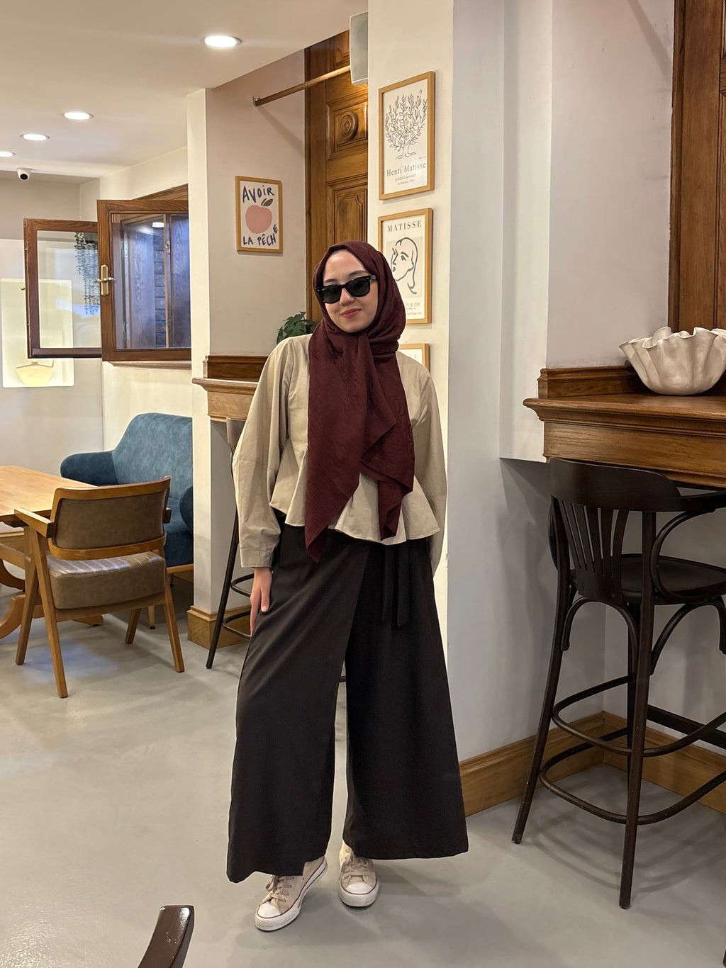 ŞÜDA KOYU KAHVE  ETEK PANTOLON