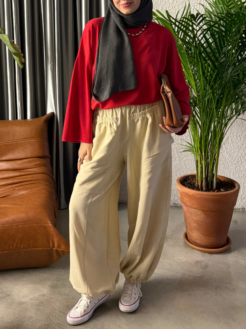BİCE BEJ BAGGY PANTOLON